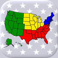 50 US States Map, Capitals & Flags - American Quiz